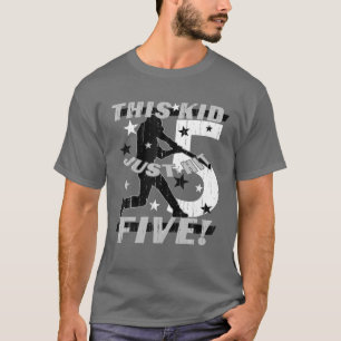 Kinder 5e verjaardag Baseball Kinder 5 jaar oud T-shirt