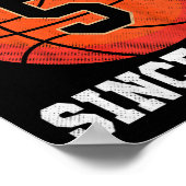 Kinder 5e Verjaardag Basketbal Liefhebber 5 Jaar O Poster (Hoek)