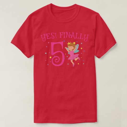Kinder 5e verjaardag Cake Fairy Tale Girl Principe T-shirt (Design voorkant)