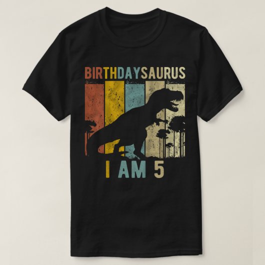 Kinder 5e verjaardag Dinosaur T Rex 5 jaar oud T-shirt (Design voorkant)