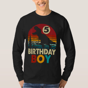 Kinder 5e Verjaardag Dinosaurus Rex 5 Jaar Oud Jon T-shirt