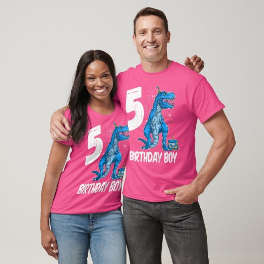 Kinder 5e verjaardag dinosaurus T Rex voor 5 jaar  T-shirt (Unisex)