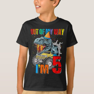 Kinder 5e verjaardag Jongen Monster Truck Dinosaur T-shirt