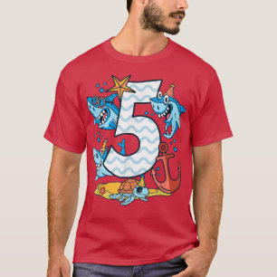 Kinder 5e verjaardag Jongen Shark 5 jaar oude haai T-shirt