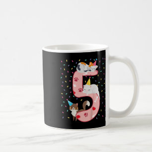 Kinder 5e verjaardag meisje met een kattekind 5 ja koffiemok