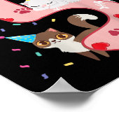 Kinder 5e verjaardag meisje met een kattekind 5 ja poster (Hoek)