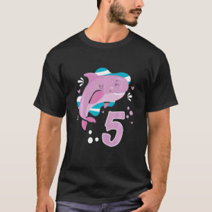 Kinder 5e verjaardag meisjes haai 5 jaar oude ocea t-shirt
