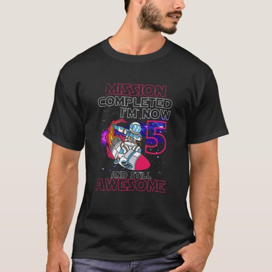 Kinder 5e Verjaardag Missie Voltooide Astronaut 5  T-shirt (Voorkant)