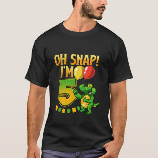 Kinder 5e verjaardag "Oh Snap!" Funny Croc Turning T-shirt