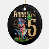 Kinder 5e verjaardag Shirt jongen 5 jaar oud Piraa Keramisch Ornament (Links)