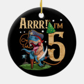 Kinder 5e verjaardag Shirt jongen 5 jaar oud Piraa Keramisch Ornament (Achterkant)