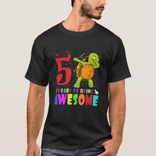 Kinder 5e verjaardag van de schildpad - 5 jaar na  t-shirt (Voorkant)