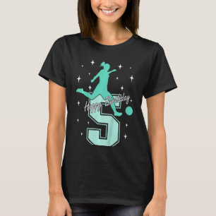 Kinder 5e verjaardag voetbal speelmeisje 1 t-shirt
