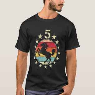 Kinder 5e Verjaardagspaard Vijfde 5 Jaar Oud Verja T-shirt