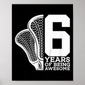 Kinder 6 jaar Geweldige Lacrosse 6e geboortedag Poster (Voorkant)