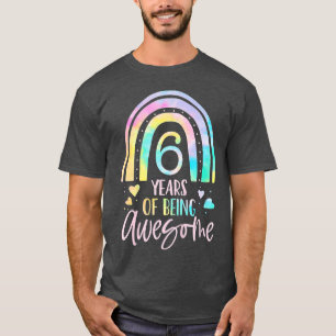 Kinder 6 jaar Geweldige regenboogkleurstof 6e B T-shirt
