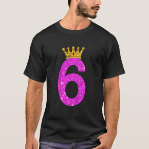 Kinder 6 Jaar Oud 6e Verjaardag Meisje Tiener Goud T-shirt