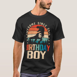 Kinder 6 Jaar Oud Dag Dinosaurus 6e Verjaardag Jon T-shirt