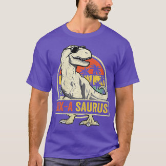Kinder 6 jaar oud dinosaurusjaar 6e dag rex dino S T-shirt
