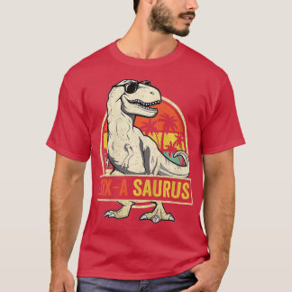 Kinder 6 jaar oud dinosaurusjaar 6e dag rex dino S T-shirt