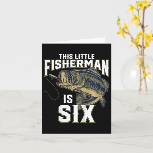 Kinder 6 jaar oud Gevist vogelfeest vissers 6 Kaart (Gele Bloem)