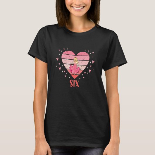 Kinder 6 jaar oud schattig prinses verjaardagsmeis t-shirt (Voorkant)