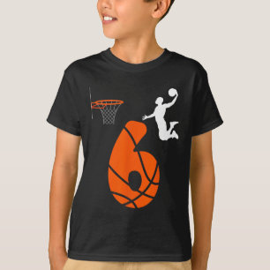Kinder 6 jaar oud slam dunk its mijn 6e verjaardag t-shirt
