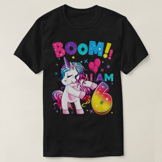 Kinder 6 jaar oud Unicorn Flossing 6th Birthday Gi T-shirt (Design voorkant)