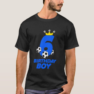 Kinder 6 Jaar Oud Verjaardagsvoetbal 6e Dag Sport  T-shirt