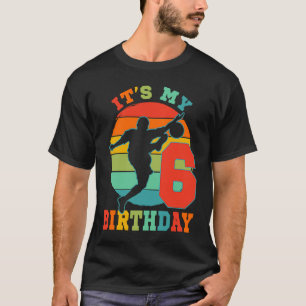 Kinder 6 jaar oud voetbal het is mijn verjaardagsf t-shirt