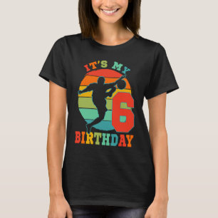 Kinder 6 jaar oud voetbal het is mijn verjaardagsf t-shirt