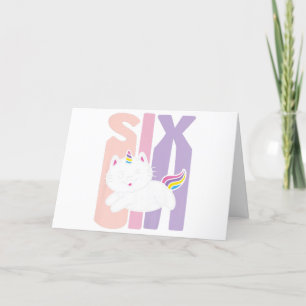 Kinder 6 jaar oude Cutmakat Unicorn Birthday Bedankkaart