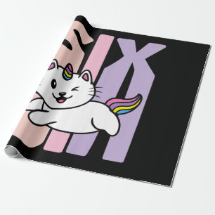 Kinder 6 jaar oude Cutmakat Unicorn Birthday Cadeaupapier