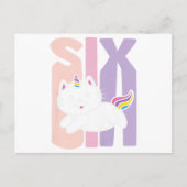 Kinder 6 jaar oude Cutmakat Unicorn Birthday Uitnodiging Briefkaart (Voorkant)