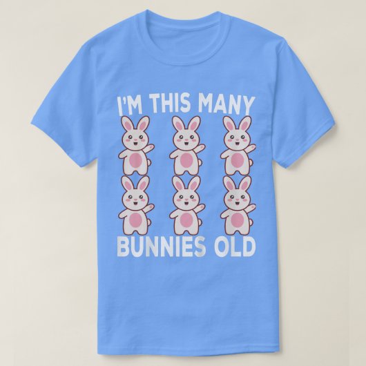 Kinder 6 jaar oude dag Bunny Lover 6th Birthday T-shirt (Design voorkant)