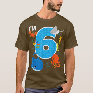 Kinder 6 jaar oude dag walvisvis Zee bday jongens T-shirt