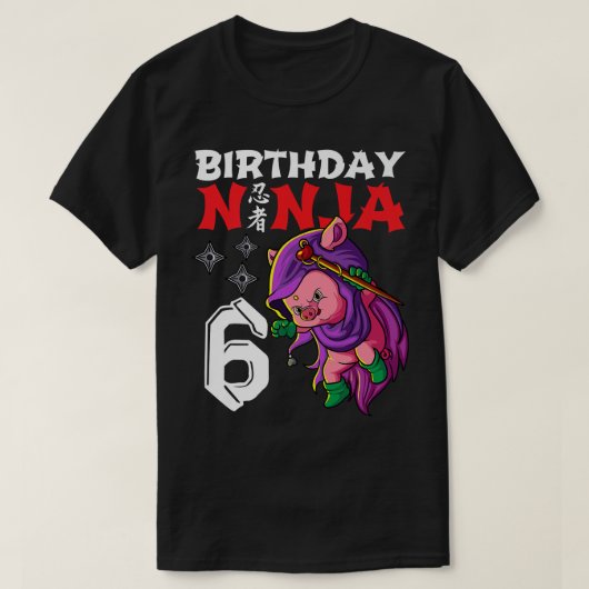 Kinder 6 jaar oude Kawaii Cute Pig Japanse 6e gebo T-shirt (Design voorkant)