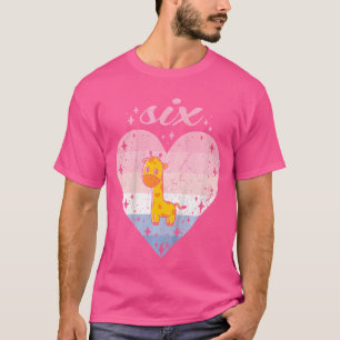 Kinder 6 jaar oude koeenteelt Giraffe geboorte mei T-shirt