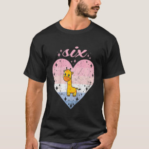 Kinder 6 jaar oude koeenteelt Giraffe geboorte mei T-shirt