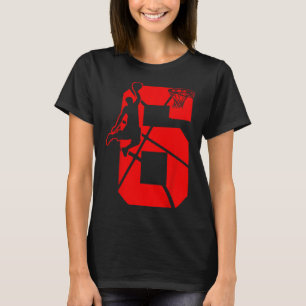 Kinder 6-jarige 6-jarige Basketball Birthday Party T-shirt