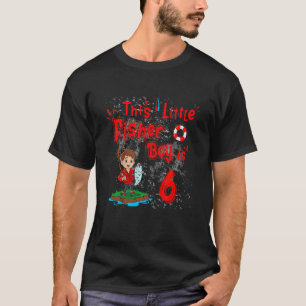 Kinder 6-jarige kleine vissersjongen Vist kinderen T-shirt