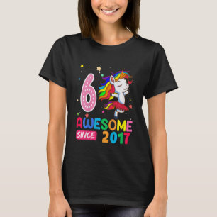 Kinder 6-jarige meisjes Tiener Unicorn 6e geboorte T-shirt