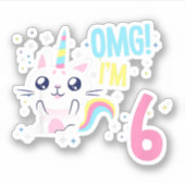 Kinder 6-jarige zestienjarige zondagsklok sticker (Voorkant)