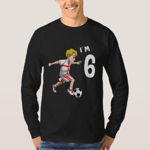 Kinder 6 Verjaardag Voetbal Engeland 6 Jaar Oud Jo T-shirt