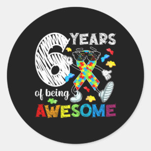 Kinder 6e Autisme Verjaardagsfeest Zes jaar oude A Ronde Sticker