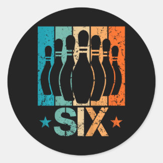 Kinder 6e Bowling Verjaardag 6 jaar oude Verjaarda Ronde Sticker