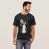 Kinder 6e verjaardag 6 jaar Bunny Rabbit Flowe T-shirt (Voorkant volledig)