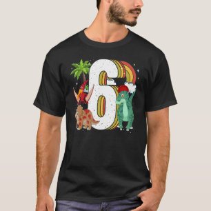 Kinder 6e verjaardag 6 jaar met dino en dinosaurus t-shirt