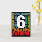 Kinder 6e verjaardag 6 jaar oud 72 maanden jongens kaart (Gele Bloem)