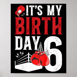 Kinder 6e Verjaardag Boksen Jongen 6 Jaar Oude Bok Poster